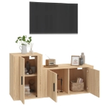 Set di Mobili Porta TV 2 pz Rovere Sonoma in Legno Multistrato