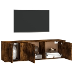 Set Mobili Porta TV 2 pz Rovere Fumo in Legno Multistrato