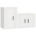 Set di Mobili Porta TV 2 pz Bianco in Legno Multistrato