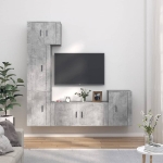 Set di Mobili Porta TV 5 pz Grigio Cemento in Legno Multistrato