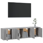 Set Mobili Porta TV 3 pz Grigio Sonoma in Legno Multistrato