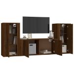 Set Mobili Porta TV 3 pz Rovere Marrone in Legno Multistrato