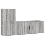 Set Mobili Porta TV 2 pz Grigio Sonoma in Legno Multistrato