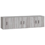 Set Mobili Porta TV 3 pz Grigio Sonoma in Legno Multistrato