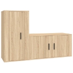 Set di Mobili Porta TV 2 pz Rovere Sonoma in Legno Multistrato