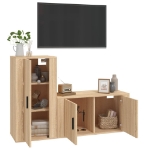 Set di Mobili Porta TV 2 pz Rovere Sonoma in Legno Multistrato