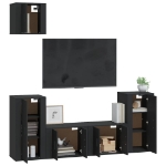 Set di Mobili Porta TV 5 pz Nero in Legno Multistrato