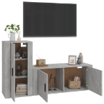 Set di Mobili Porta TV 2 pz Grigio Cemento in Legno Multistrato