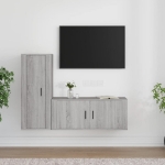 Set Mobili Porta TV 2 pz Grigio Sonoma in Legno Multistrato