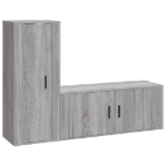 Set Mobili Porta TV 2 pz Grigio Sonoma in Legno Multistrato