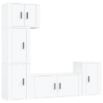 Set di Mobili Porta TV 5 pz Bianco in Legno Multistrato