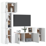 Set di Mobili Porta TV 5 pz Bianco in Legno Multistrato