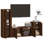 Set Mobili Porta TV 4 pz Rovere Marrone in Legno Multistrato