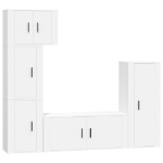 Set di Mobili Porta TV 5 pz Bianco in Legno Multistrato