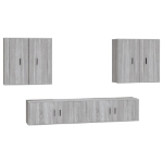 Set di Mobili Porta TV 6 pz Grigio Sonoma in Legno Multistrato