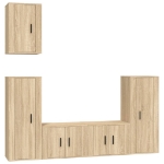 Set di Mobili Porta TV 5 pz Rovere Sonoma in Legno Multistrato