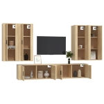 Set di Mobili Porta TV 6 pz Rovere Sonoma in Legno Multistrato