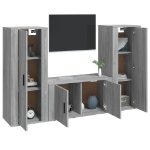 Set Mobili Porta TV 3 pz Grigio Sonoma in Legno Multistrato