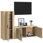 Set di Mobili Porta TV 2 pz Rovere Sonoma in Legno Multistrato