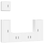 Set di Mobili Porta TV 5 pz Bianco in Legno Multistrato