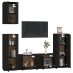 Set di Mobili Porta TV 5 pz Nero in Legno Multistrato