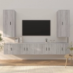 Set di Mobili Porta TV 6 pz Grigio Sonoma in Legno Multistrato