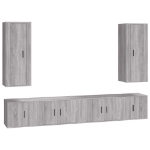 Set di Mobili Porta TV 6 pz Grigio Sonoma in Legno Multistrato