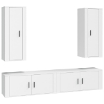 Set di Mobili Porta TV 4 pz Bianco in Legno Multistrato