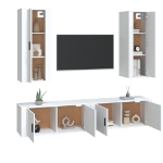 Set di Mobili Porta TV 4 pz Bianco in Legno Multistrato