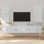 Set di Mobili Porta TV 6 pz Bianco in Legno Multistrato