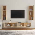 Set di Mobili Porta TV 4 pz Rovere Sonoma in Legno Multistrato