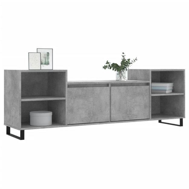 Mobile per TV Grigio Cemento 160x35x55 cm Legno Multistrato