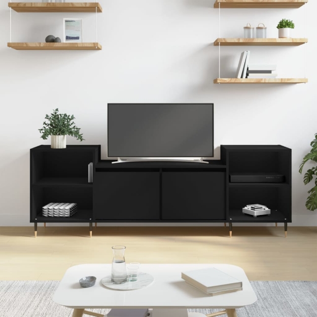 Mobile Porta TV Nero 160x35x55 cm in Legno Multistrato