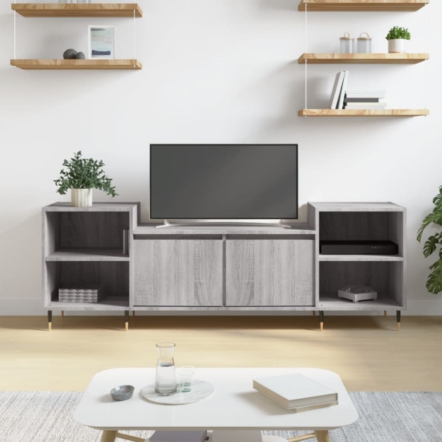 Mobile TV Grigio Sonoma 160x35x55 cm in Legno Multistrato