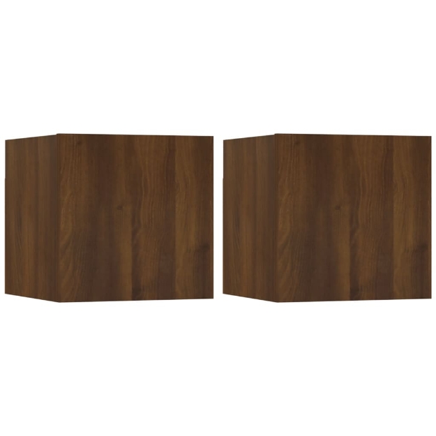 Armadietti TV Montati a Parete 2pz Rovere Marrone 30,5x30x30 cm