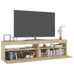 Mobili Porta TV con Luci LED 2 pz Rovere Sonoma 75x35x40 cm