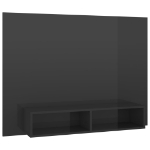 Mobile TV a Muro Grigio Lucido 120x23,5x90 cm Legno Multistrato