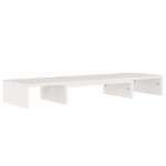 Supporto per Monitor Bianco 80x24x10,5cm Legno Massello di Pino