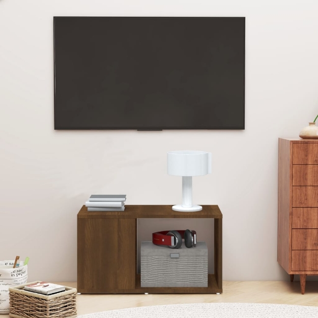 Mobile Porta TV Rovere Marrone 60x24x32 cm in Legno Multistrato