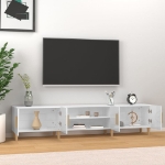 Mobile Porta TV Bianco Lucido 180x31,5x40 cm Legno Multistrato