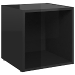 Mobili Porta TV 4pz Nero Lucido 37x35x37 cm Legno Multistrato