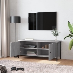 Mobile TV con Ante Grigio Sonoma 102x35x45 cm Legno Multistrato