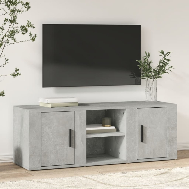 Mobile per TV Grigio Cemento 100x31,5x35 cm Legno Multistrato