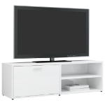 Mobile Porta TV Bianco Lucido 120x34x37 cm in Legno Multistrato