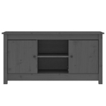 Mobile Porta TV Grigio 103x36,5x52 cm in Legno Massello di Pino