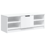 Mobile Porta TV Bianco Lucido 102x35,5x36,5cm Legno Multistrato