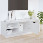 Mobile Porta TV Bianco Lucido 102x35,5x36,5cm Legno Multistrato