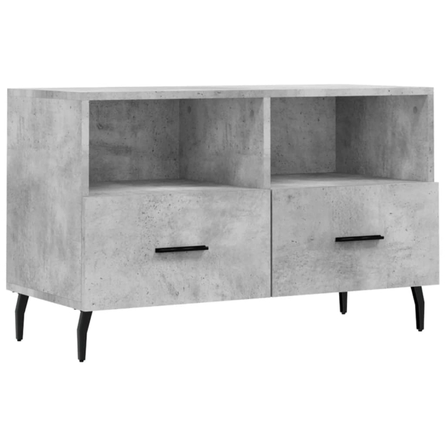 Mobile per TV Grigio Cemento 80x36x50 cm Legno Multistrato