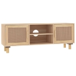 Mobile TV Marrone 105x30x40 cm Massello Pino e Rattan Naturale