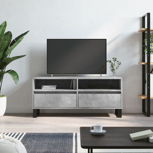 Mobile per TV Grigio Cemento 100x34,5x44,5 cm Legno Multistrato